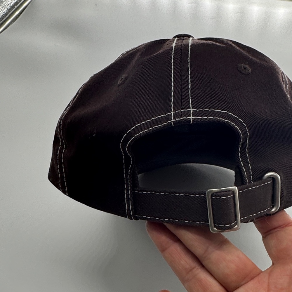 Stussy Brown Hat with White Contrast Stitching - Picture 3 of 4